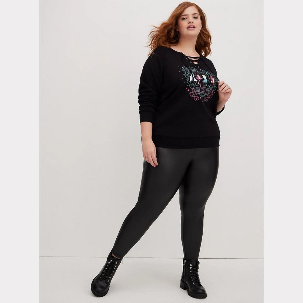 Torrid LACE-UP SWEATSHIRT - DISNEY VILLAINS BAD Size 4 - Picture 5 of 6